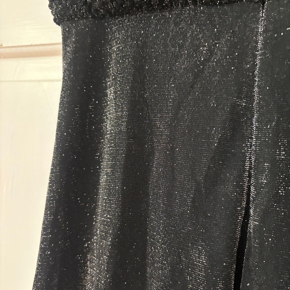 Vintage 90s Cache Size 6 Metallic Black Sleeveless Maxi Gown‎ Dress Made in USA - Picture 11 of 13